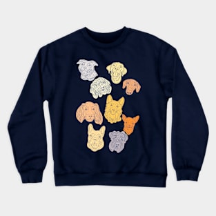 Dog Portraits Pattern Crewneck Sweatshirt